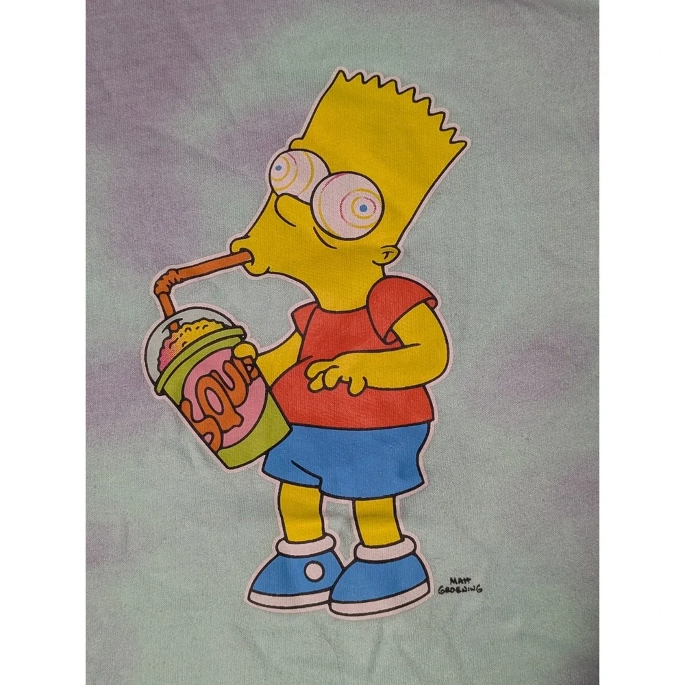 Bart Simpson Slurpee Brain Freeze Tie Dye Lightweight Sweatshirt - Adult‎ Small